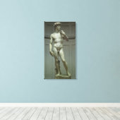 Michelangelo's standbeeld van David Canvas Afdruk (Insitu (Houten vloer))