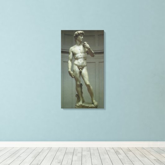 Michelangelo's standbeeld van David Canvas Afdruk (Insitu (Houten vloer))