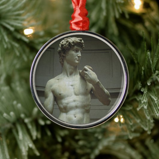 Michelangelo's standbeeld van David Metalen Ornament (Boom)