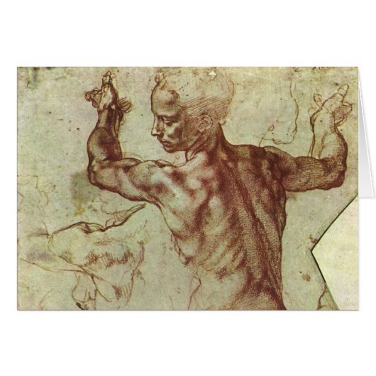 Michelangelo's studie van een Libische Sibille (Voorkant Horizontaal)