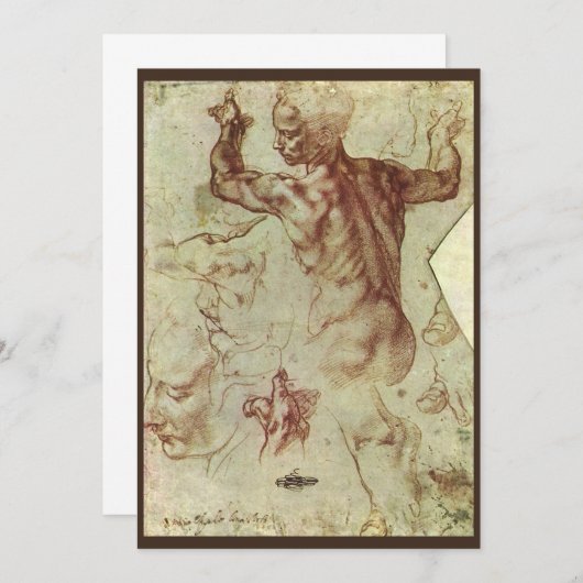 Michelangelo's studie van een Libische Sibille (Voorkant / Achterkant)