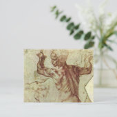 Michelangelo's studie van een Libische Sibille Briefkaart (Staand voorkant)