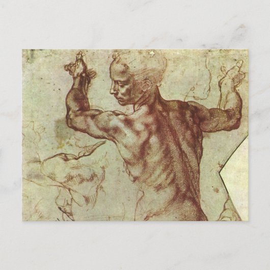 Michelangelo's studie van een Libische Sibille Briefkaart (Voorkant)