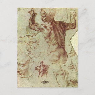 Michelangelo's studie van een Libische Sibille Briefkaart