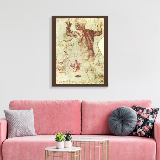 Michelangelo's studie van een Libische Sibille Canvas Afdruk (Insitu (Woonkamer))