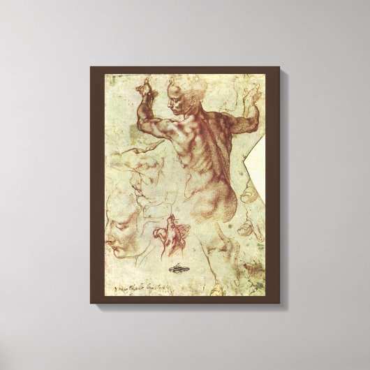 Michelangelo's studie van een Libische Sibille Canvas Afdruk (Voorkant)