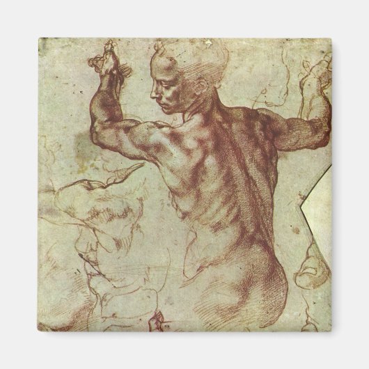 Michelangelo's studie van een Libische Sibille Magneet (Voorkant)