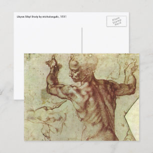Michelangelo's Studie van een Libische Sibylle Briefkaart