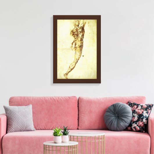 Michelangelo's studie voor de slag bij Cascina Canvas Afdruk (Insitu (Woonkamer))