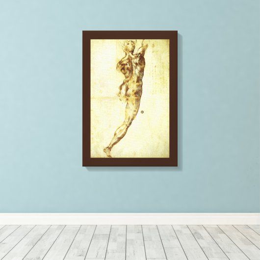 Michelangelo's studie voor de slag bij Cascina Canvas Afdruk (Insitu (Houten vloer))