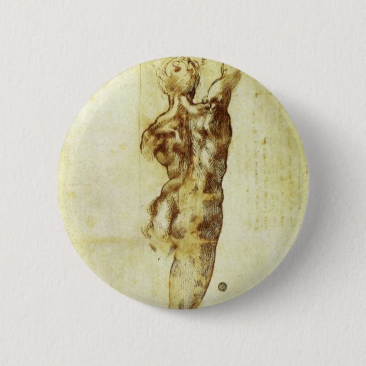 Michelangelo's studie voor de slag bij Cascina Ronde Button 5,7 Cm (Voorkant)