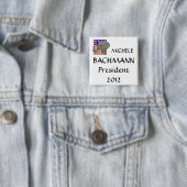 MICHELE, BACHMANN, President 2012 Vierkante Button 5,1 Cm (In situ)