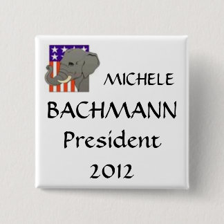 MICHELE, BACHMANN, President 2012 Vierkante Button 5,1 Cm