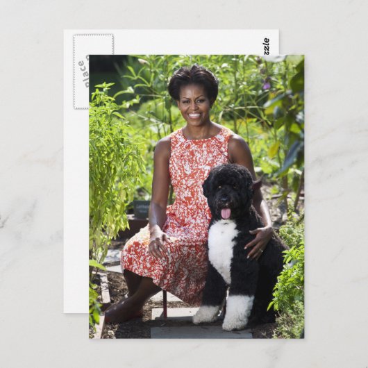 Michele & Bo Obama Briefkaart (Voorkant / Achterkant)