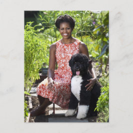 Michele & Bo Obama Briefkaart