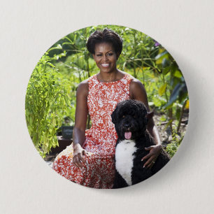 Michele & Bo Obama Ronde Button 7,6 Cm