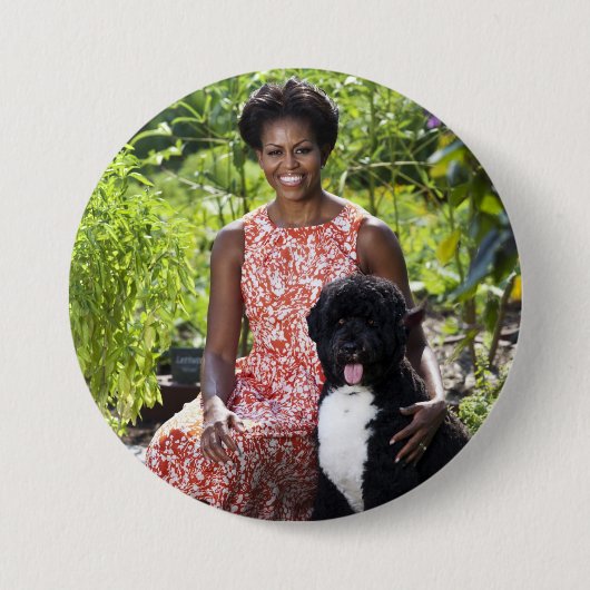 Michele & Bo Obama Ronde Button 7,6 Cm (Voorkant)
