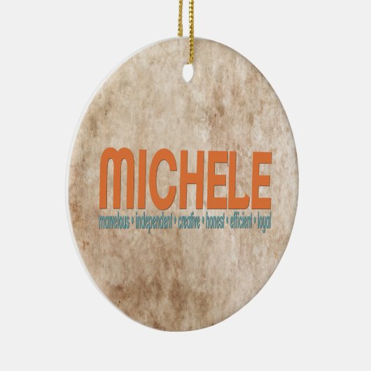 { Michele} Naam Betekenis kerstboomversiering Keramisch Ornament (Rechts)