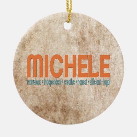 { Michele} Naam Betekenis kerstboomversiering Keramisch Ornament (Voorkant)