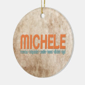 { Michele} Naam Betekenis kerstboomversiering Keramisch Ornament (Links)