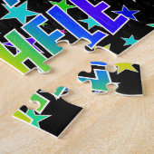 "MICHELE" Voornaam, geun "HAPPY BIRTHDAY" Legpuzzel (Zijkant)