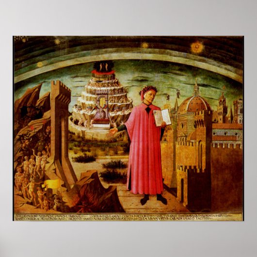 Michelinos Fresco Dante en de Devine Comedy Poster (Voorkant)