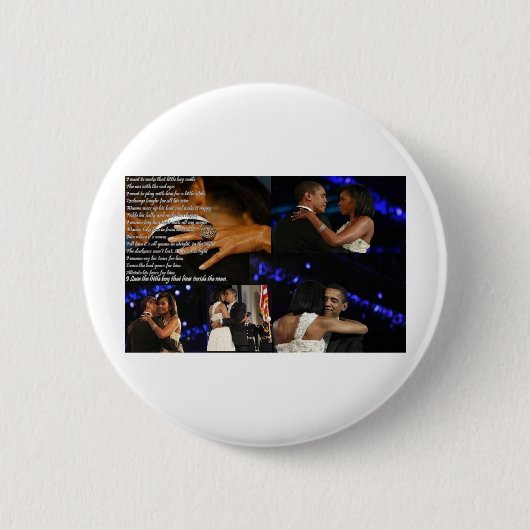 Michelle & Barack Obama Love Ronde Button 5,7 Cm (Voorkant)