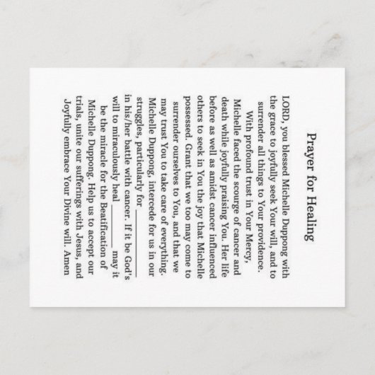 Michelle Duppong Aankondigingskaart (Achterkant)