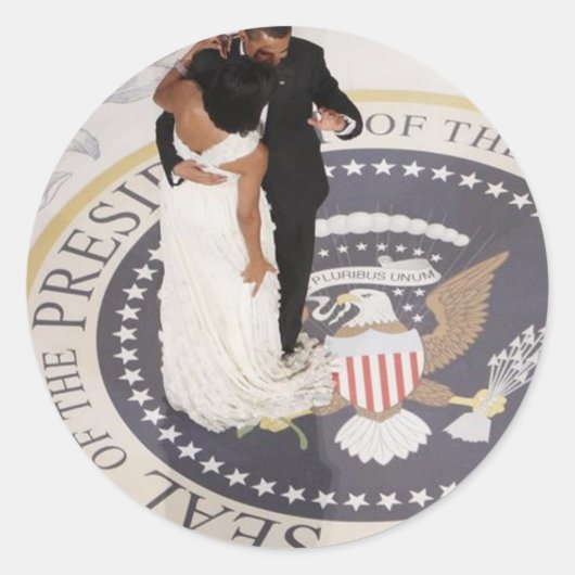 Michelle en Barack Obama Ronde Sticker (Voorkant)