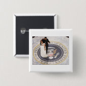 Michelle en Barack Obama Vierkante Button 5,1 Cm (Voorkant /achterkant)