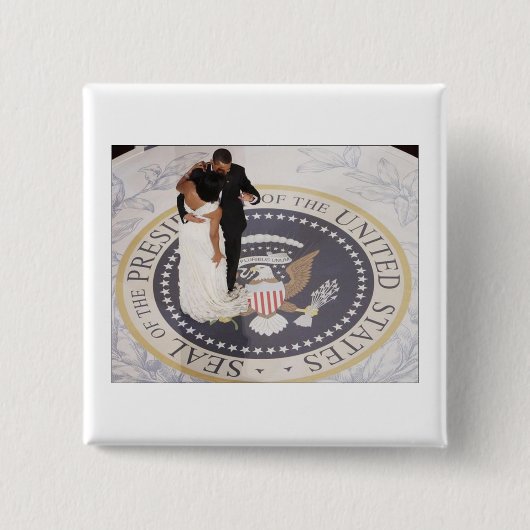Michelle en Barack Obama Vierkante Button 5,1 Cm (Voorkant)