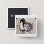 Michelle en Barack Obama Vierkante Button 5,1 Cm (Voorkant /achterkant)