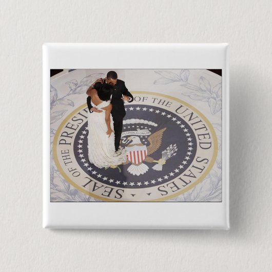Michelle en Barack Obama Vierkante Button 5,1 Cm (Voorkant)