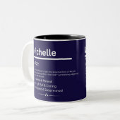 Michelle, Girl Personalized Name Definition Mug Tweekleurige Koffiemok (Voorkant links)
