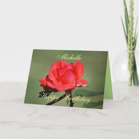 Michelle Happy Birthday Scarlet Roos Kaart (Voorkant)