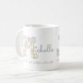 Michelle letter M: monogram mok (Voorkant links)