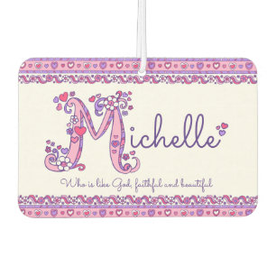 Michelle letter M naam betekent paarse roze Luchtverfrisser