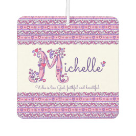 Michelle letter M naam betekent paarse roze Luchtverfrisser