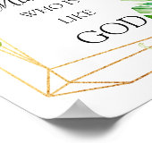 Michelle Naam Betekenis Bloemen Frame Tropisch Poster (Hoek)