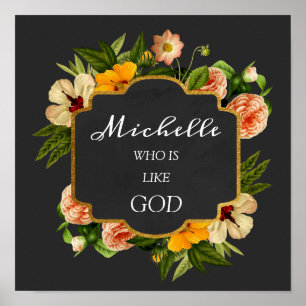 Michelle naam betekenis Koninklijke bloemige verja Poster