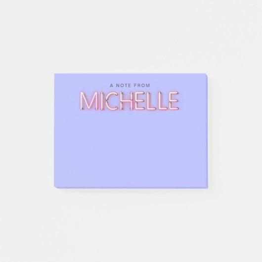 Michelle-naam in gloeiend neonlicht nieuwigheid post-it® notes (Voorkant)