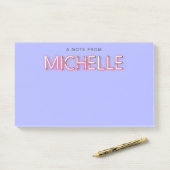 Michelle-naam in gloeiend neonlicht nieuwigheid post-it® notes (Op bureau)