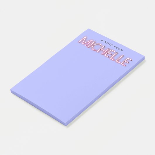 Michelle-naam in gloeiend neonlicht nieuwigheid post-it® notes (Schuin)