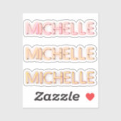 Michelle-naam in gloeiende neonverlichting x3 sticker (Vel)