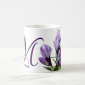  Michelle naam paarse bloemen monogram Koffiemok (Center)