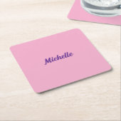 Michelle Naam Roze Papier Onderzetter Set (Schuin)