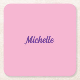 Michelle Naam Roze Papier Onderzetter Set