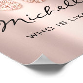 Michelle Name Betekenis nieuwe baby Feet Roos Gift Poster (Hoek)