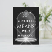 Michelle Name Beting Diamond Afstuderen Spark Kaart (Staand voorkant)