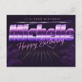 Michelle Name Vorname lila Postkarte Geburtstag Briefkaart (Voorkant)